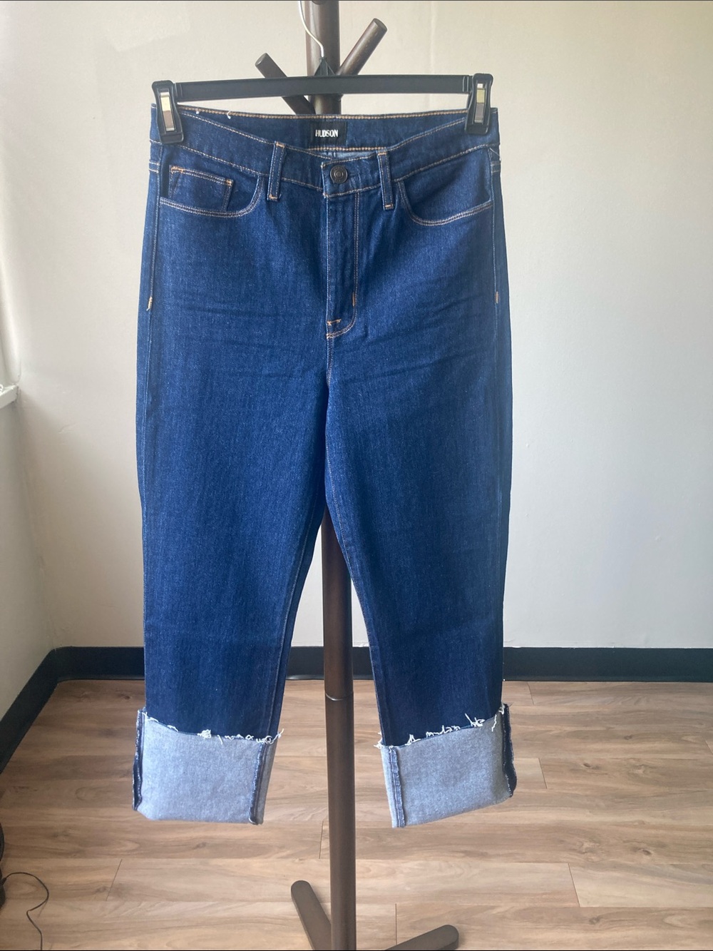 Hudson jean high rise Zoeey deep cuff straight crop jean casual denim size 27 - Picture 16 of 17